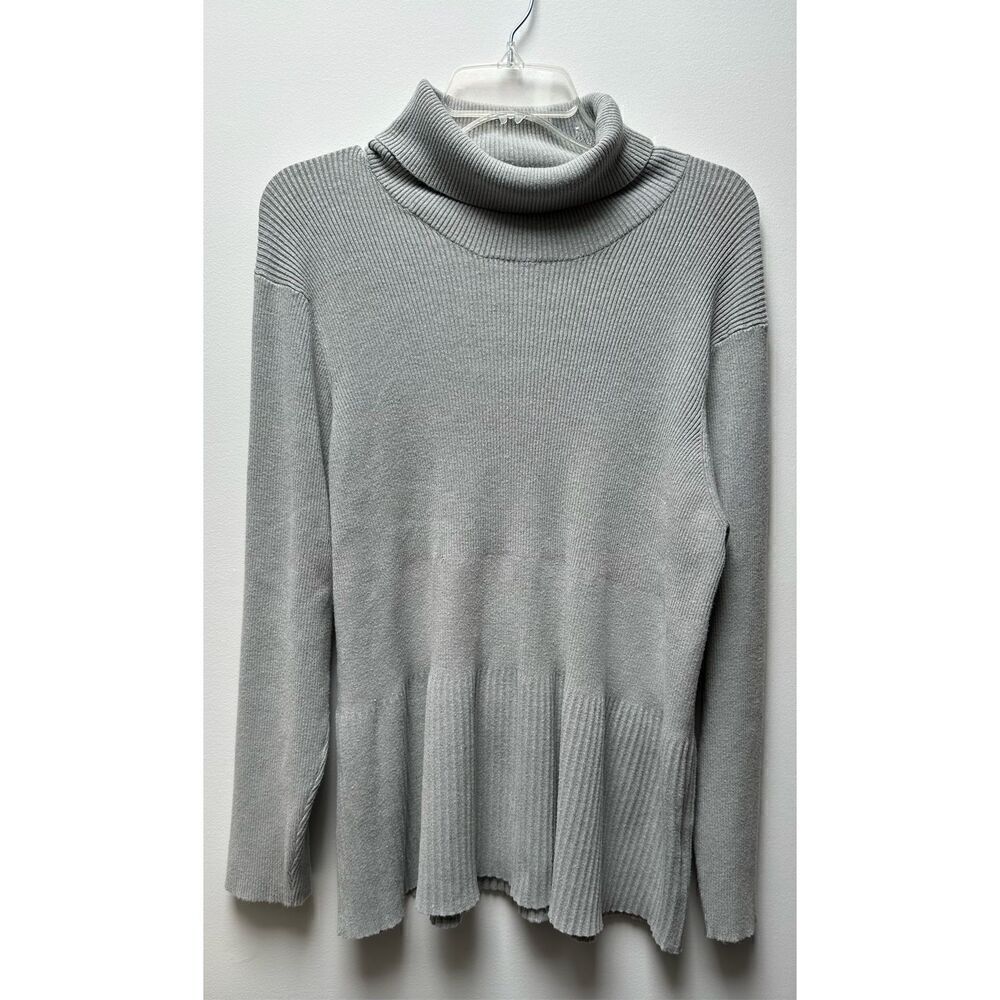 Soft Surroundings women’s gray ribbed turtleneck top size 2X. #26-1492